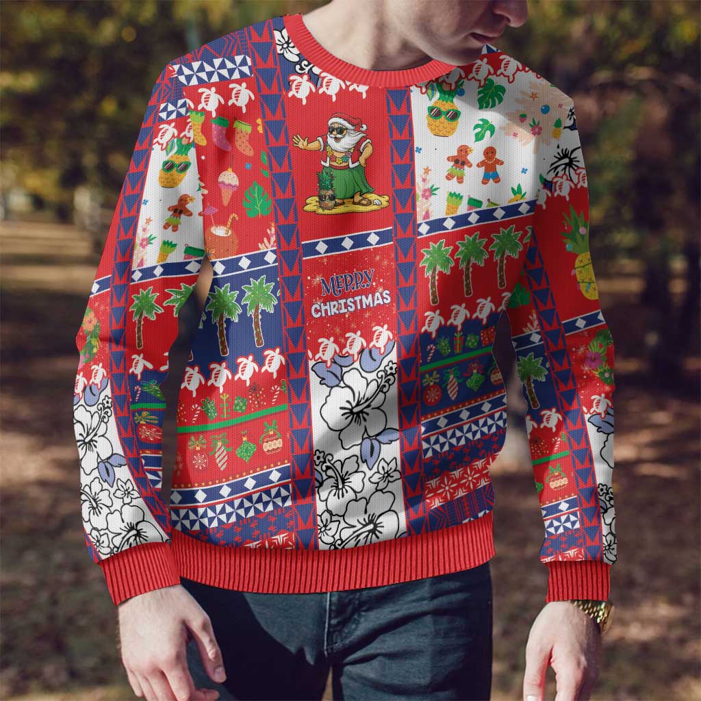 Wallis And Futuna Christmas Ugly Christmas Sweater Festive Beach Vibes - Polynesian Pride