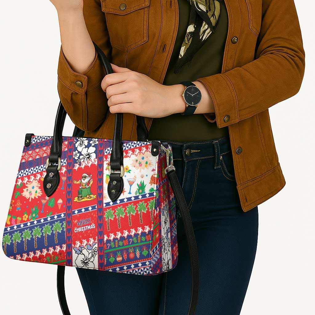 Wallis And Futuna Christmas Leather Bag Festive Beach Vibes - Polynesian Pride