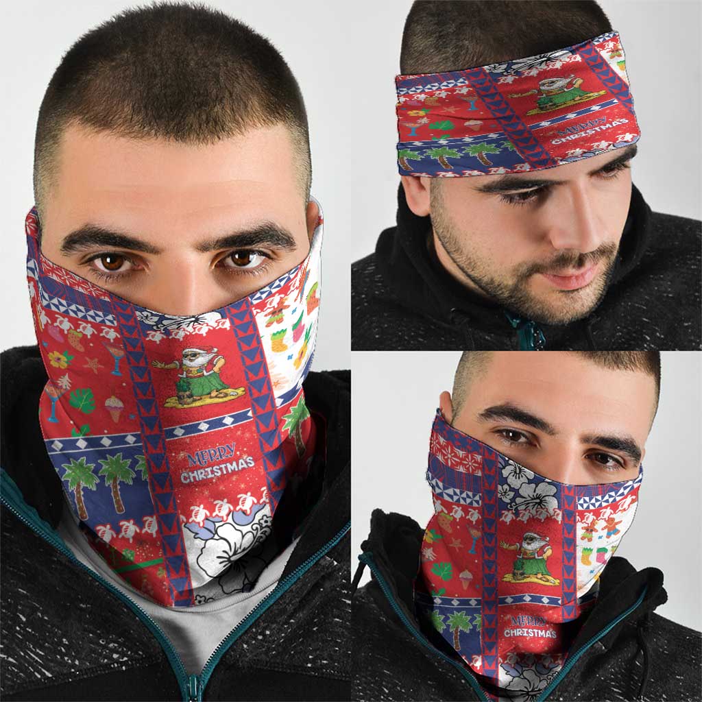 Wallis And Futuna Christmas Neck Gaiter Festive Beach Vibes - Polynesian Pride