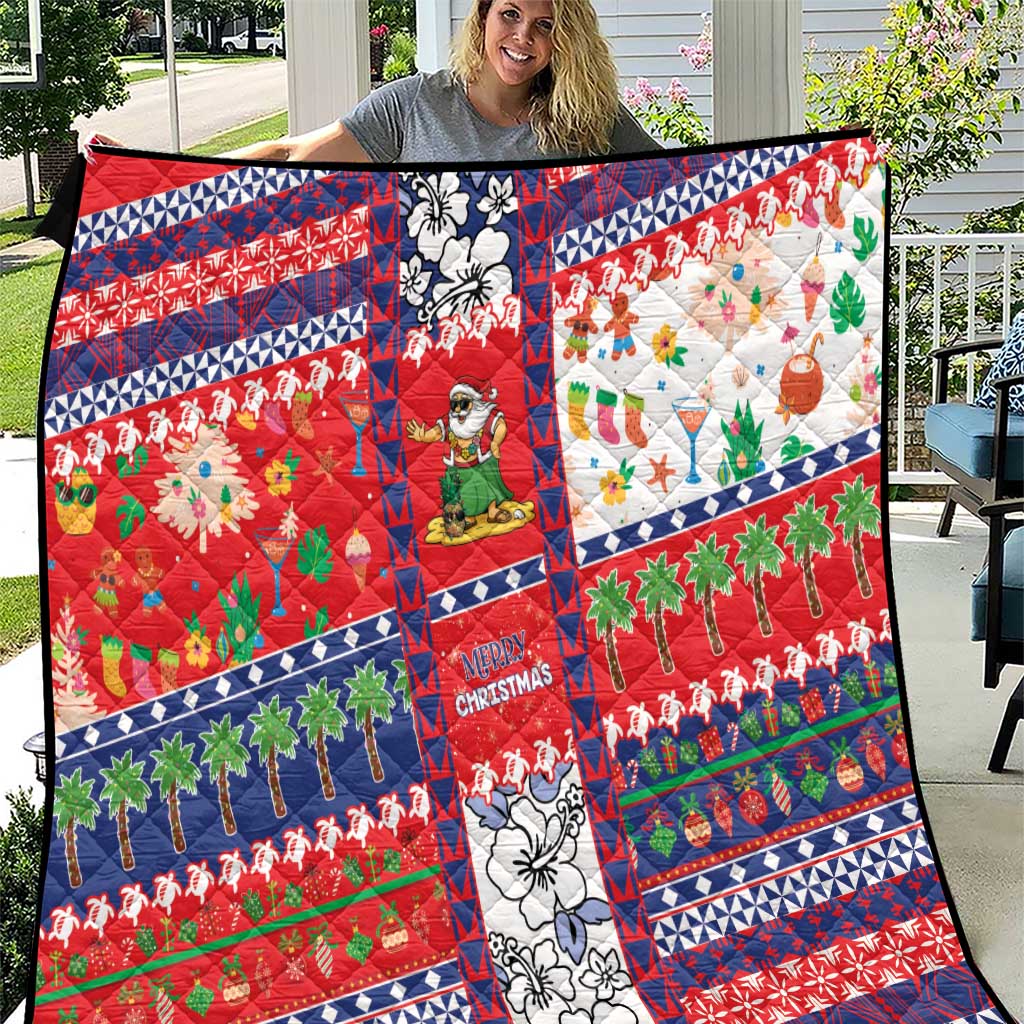 Wallis And Futuna Christmas Quilt Festive Beach Vibes - Polynesian Pride