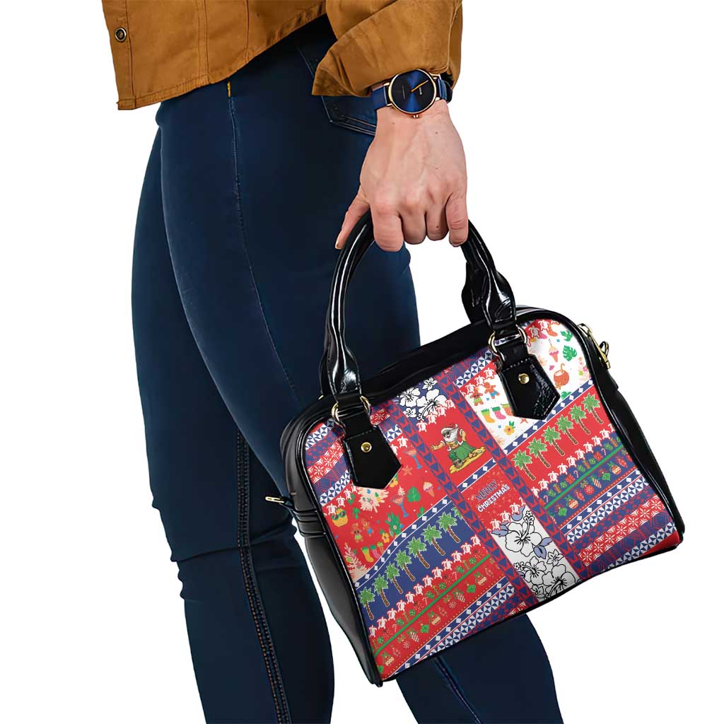 Wallis And Futuna Christmas Shoulder Handbag Festive Beach Vibes - Polynesian Pride
