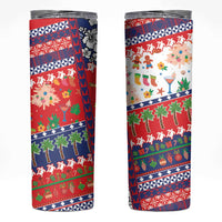 Wallis And Futuna Christmas Skinny Tumbler Festive Beach Vibes - Polynesian Pride