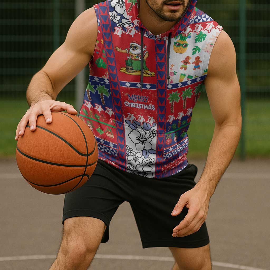 Wallis And Futuna Christmas Sleeveless Hoodie Festive Beach Vibes - Polynesian Pride
