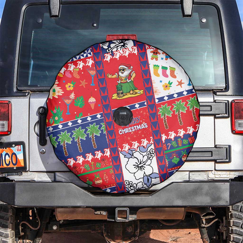 Wallis And Futuna Christmas Spare Tire Cover Festive Beach Vibes - Polynesian Pride