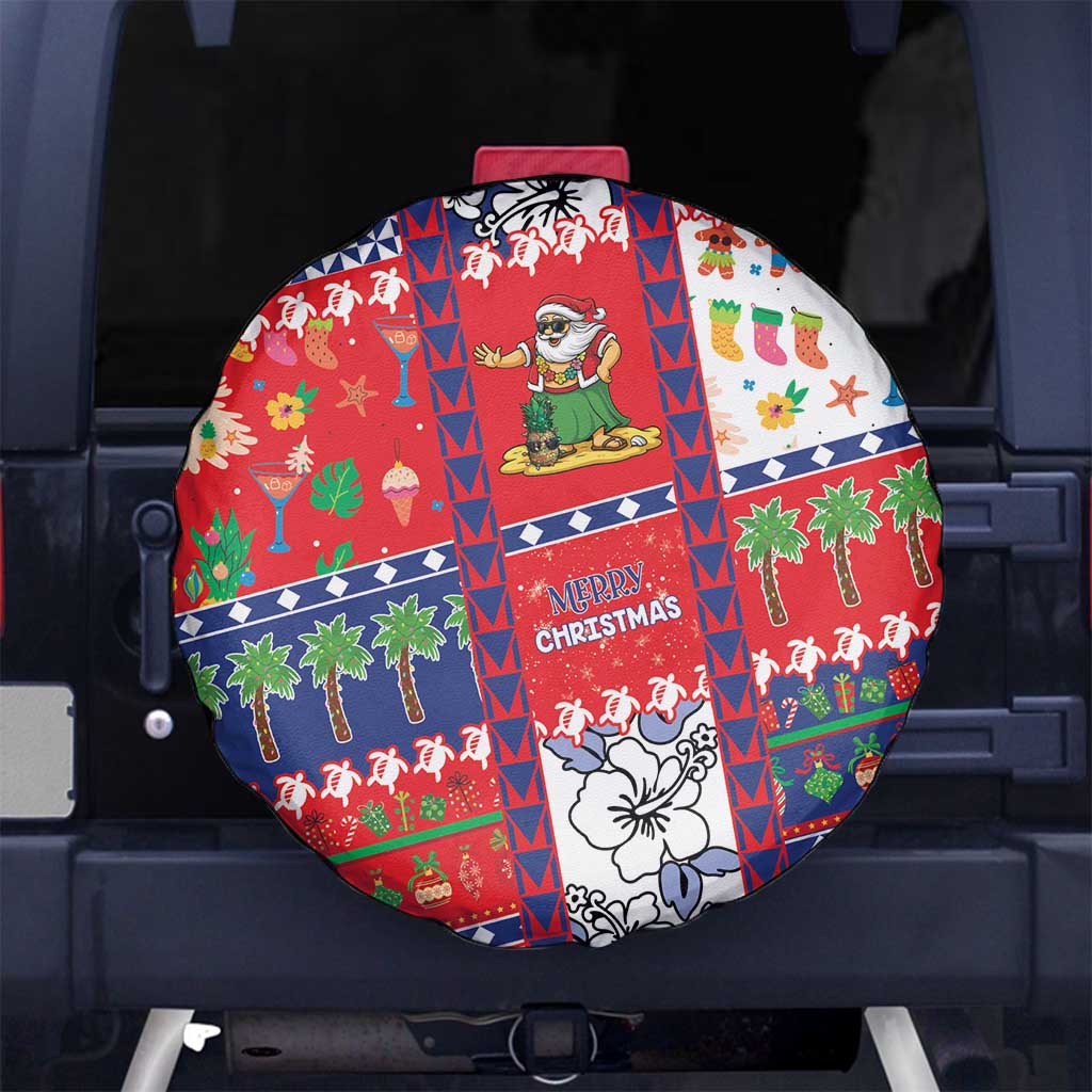 Wallis And Futuna Christmas Spare Tire Cover Festive Beach Vibes - Polynesian Pride