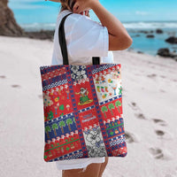Wallis And Futuna Christmas Tote Bag Festive Beach Vibes - Polynesian Pride
