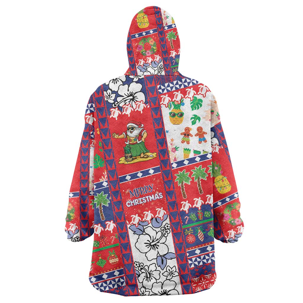 Wallis And Futuna Christmas Wearable Blanket Hoodie Festive Beach Vibes - Polynesian Pride