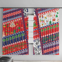 Wallis And Futuna Christmas Window Curtain Festive Beach Vibes - Polynesian Pride