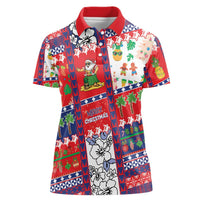 Wallis And Futuna Christmas Women Polo Shirt Festive Beach Vibes - Polynesian Pride