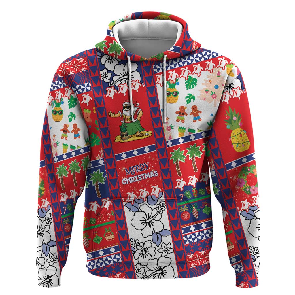 Wallis And Futuna Christmas Zip Hoodie Festive Beach Vibes - Polynesian Pride