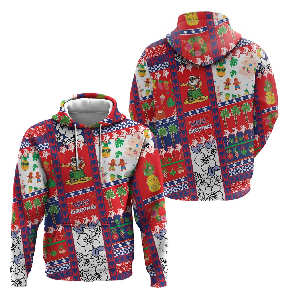 Wallis And Futuna Christmas Zip Hoodie Festive Beach Vibes - Polynesian Pride