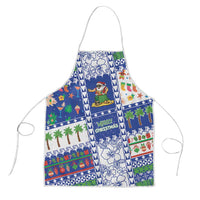 Northern Mariana Islands Christmas Apron Festive Beach Vibes - Polynesian Pride