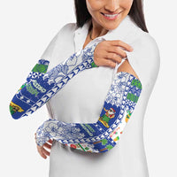 Northern Mariana Islands Christmas Arm Sleeves Festive Beach Vibes - Polynesian Pride