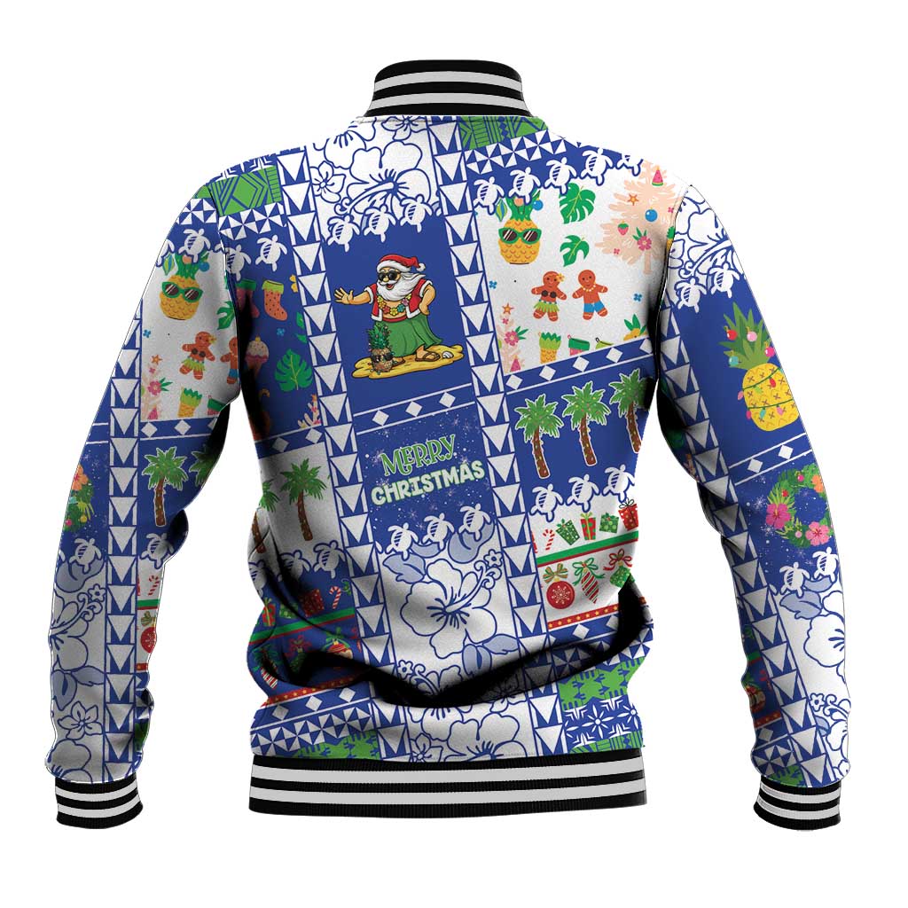 Northern Mariana Islands Christmas Baseball Jacket Festive Beach Vibes - Polynesian Pride