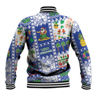 Northern Mariana Islands Christmas Baseball Jacket Festive Beach Vibes - Polynesian Pride