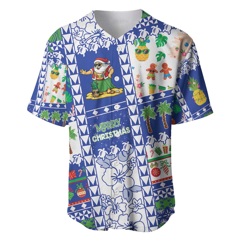 Northern Mariana Islands Christmas Baseball Jersey Festive Beach Vibes - Polynesian Pride