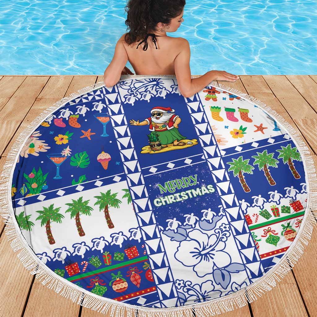 Northern Mariana Islands Christmas Beach Blanket Festive Beach Vibes - Polynesian Pride