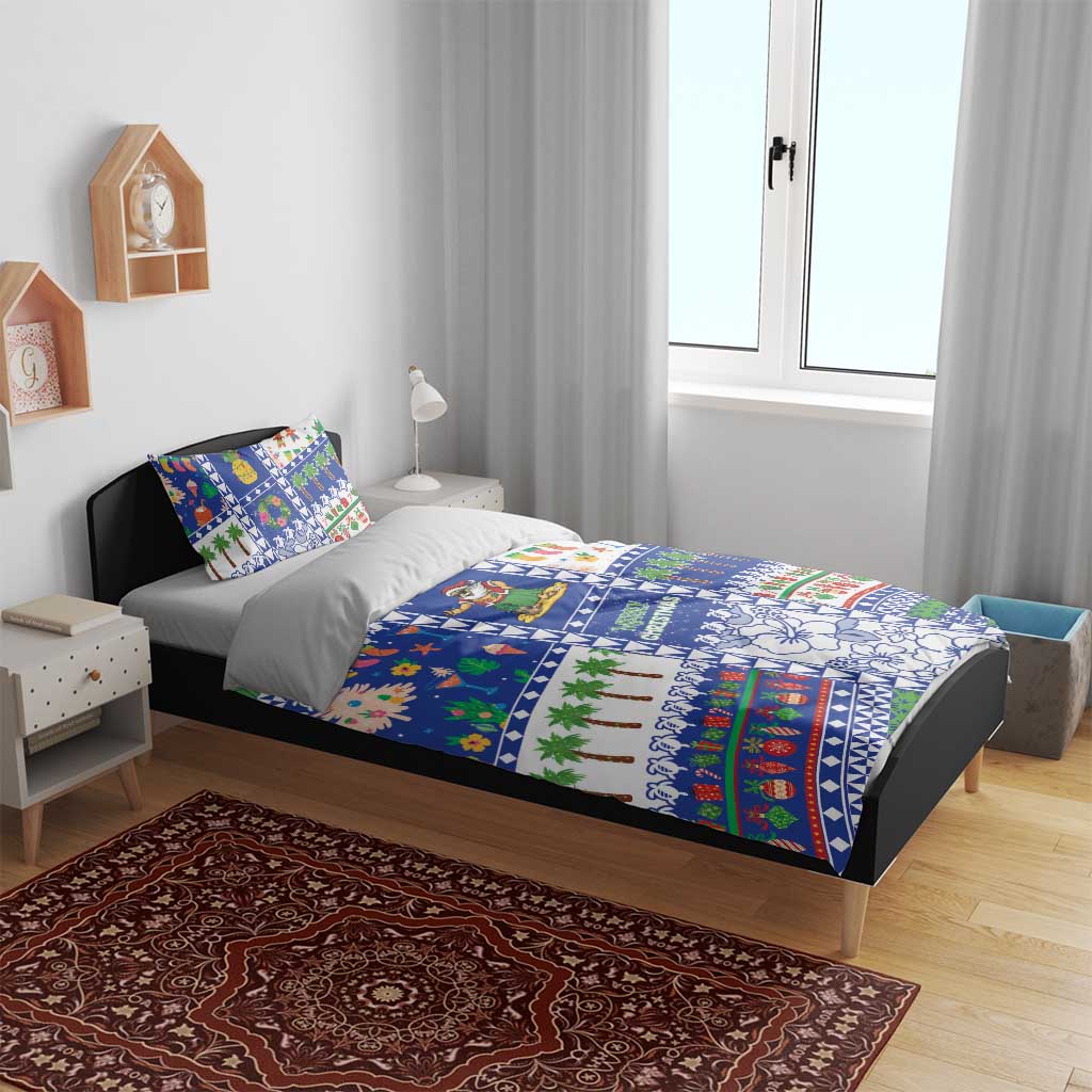 Northern Mariana Islands Christmas Bedding Set Festive Beach Vibes - Polynesian Pride