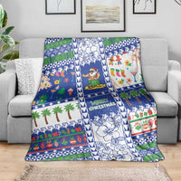Northern Mariana Islands Christmas Blanket Festive Beach Vibes - Polynesian Pride