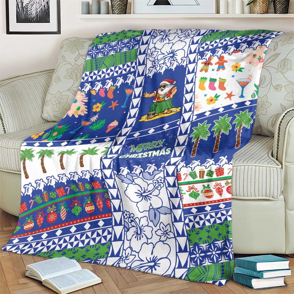 Northern Mariana Islands Christmas Blanket Festive Beach Vibes - Polynesian Pride