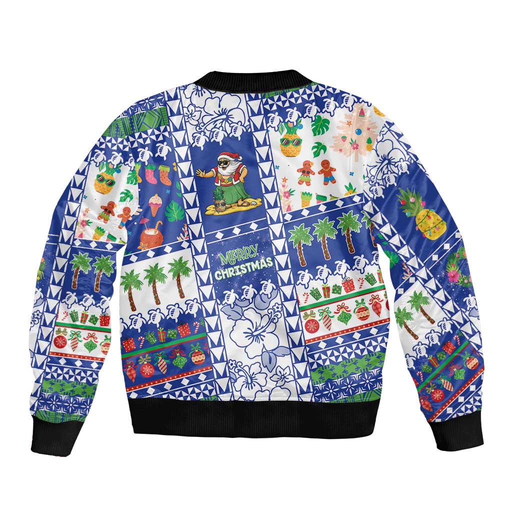 Northern Mariana Islands Christmas Bomber Jacket Festive Beach Vibes - Polynesian Pride