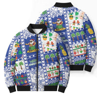 Northern Mariana Islands Christmas Bomber Puffer Jacket Festive Beach Vibes - Polynesian Pride