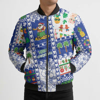 Northern Mariana Islands Christmas Bomber Puffer Jacket Festive Beach Vibes - Polynesian Pride