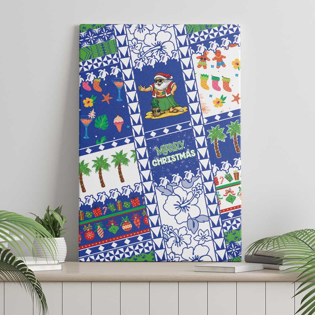 Northern Mariana Islands Christmas Canvas Wall Art Festive Beach Vibes - Polynesian Pride