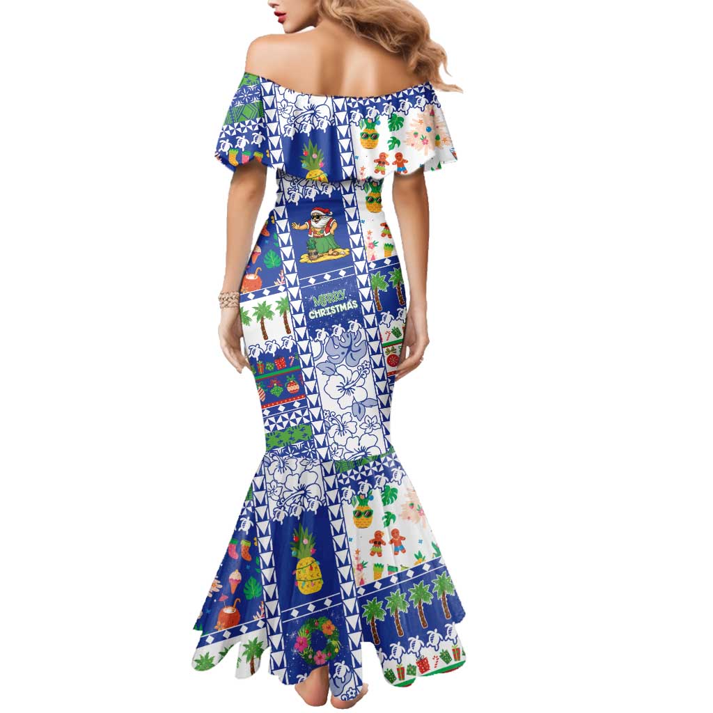 Northern Mariana Islands Christmas Family Matching Mermaid Dress and Hawaiian Shirt Festive Beach Vibes - Polynesian Pride