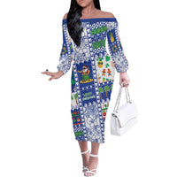 Northern Mariana Islands Christmas Family Matching Off The Shoulder Long Sleeve Dress and Hawaiian Shirt Festive Beach Vibes - Polynesian Pride
