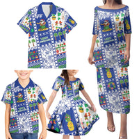 Northern Mariana Islands Christmas Family Matching Puletasi and Hawaiian Shirt Festive Beach Vibes - Polynesian Pride
