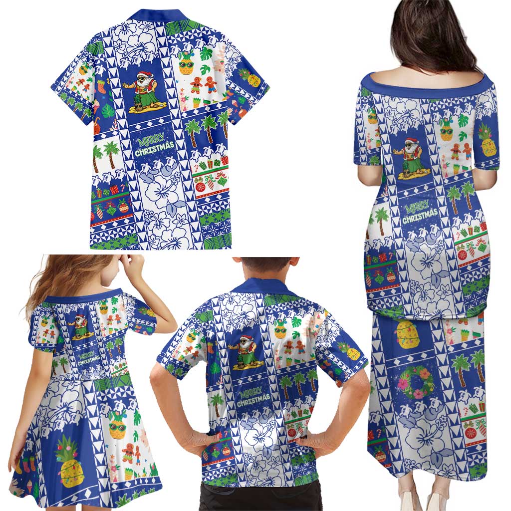 Northern Mariana Islands Christmas Family Matching Puletasi and Hawaiian Shirt Festive Beach Vibes - Polynesian Pride