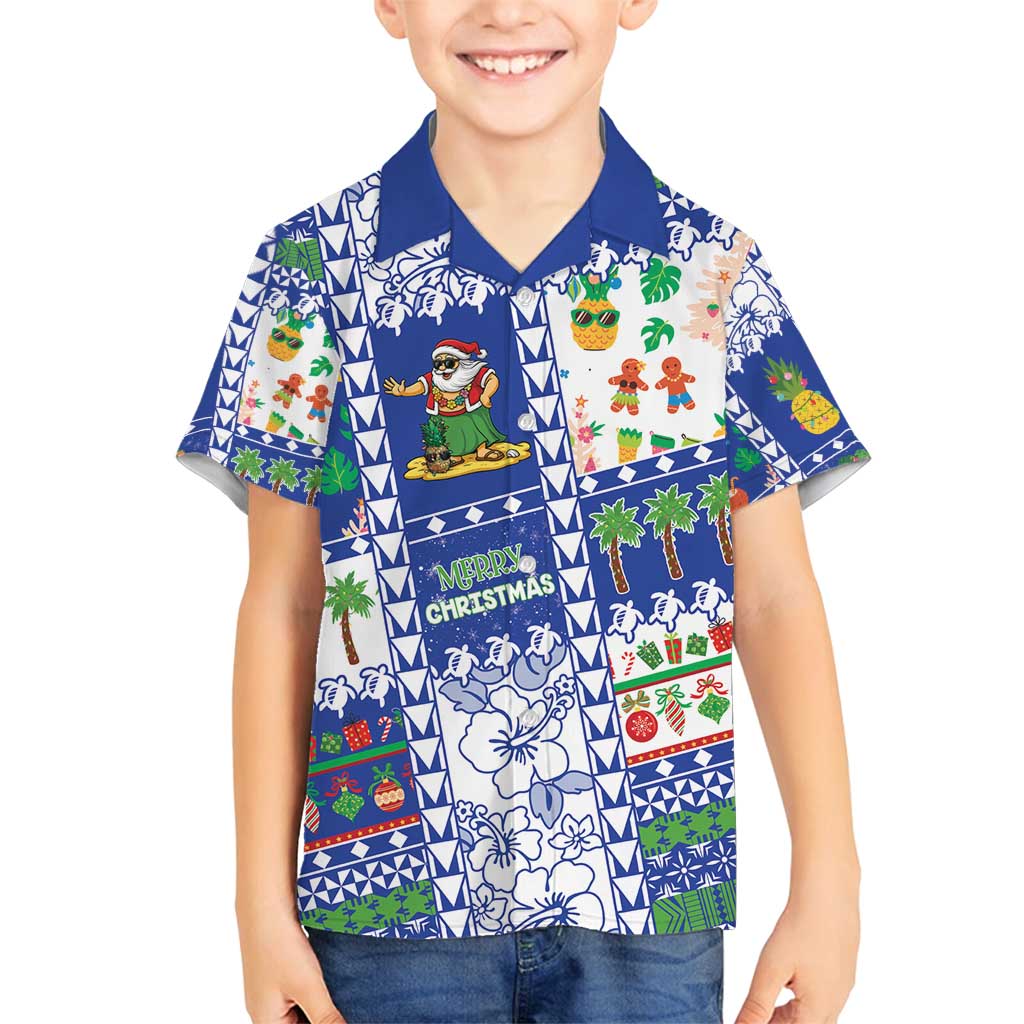 Northern Mariana Islands Christmas Family Matching Puletasi and Hawaiian Shirt Festive Beach Vibes - Polynesian Pride