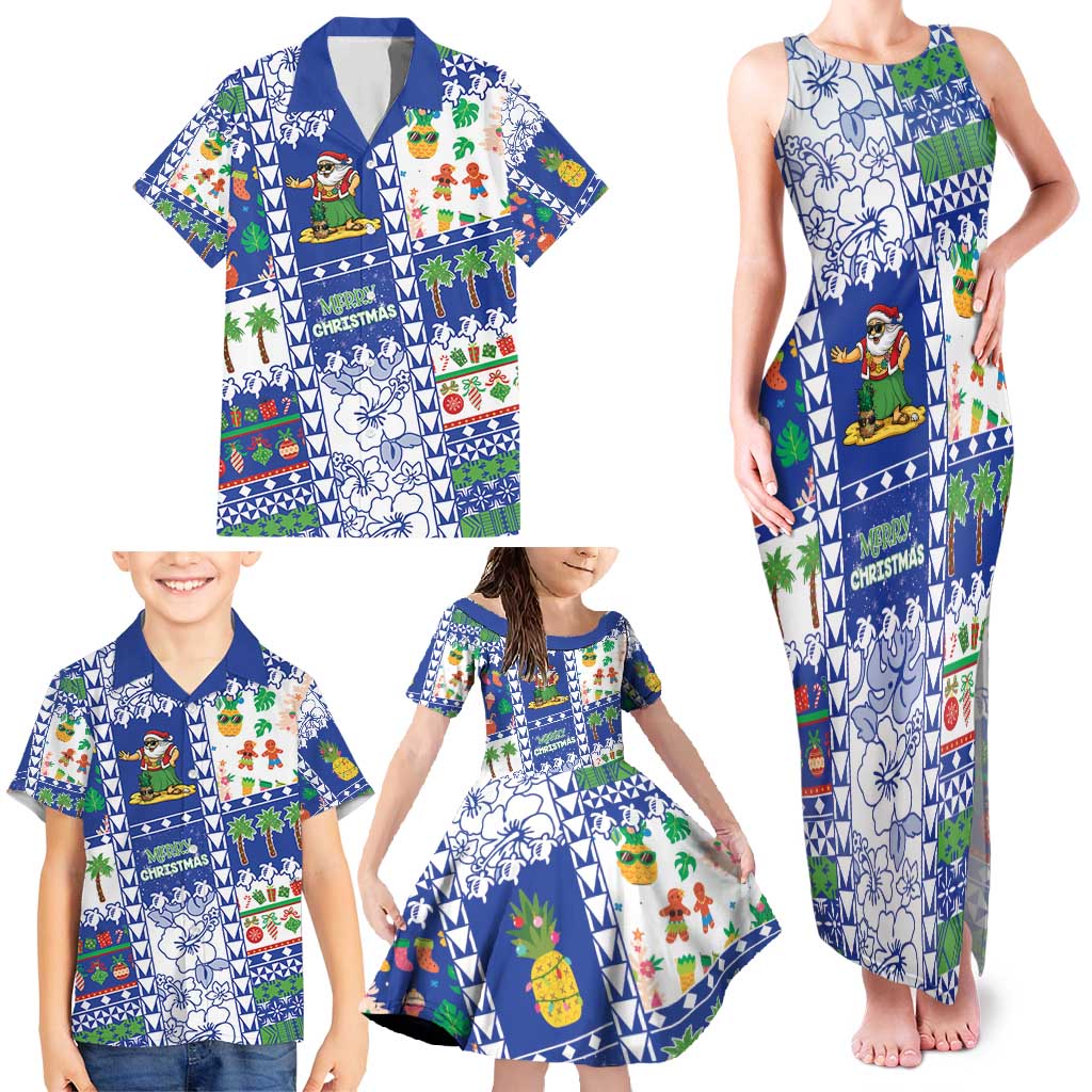 Northern Mariana Islands Christmas Family Matching Tank Maxi Dress and Hawaiian Shirt Festive Beach Vibes - Polynesian Pride