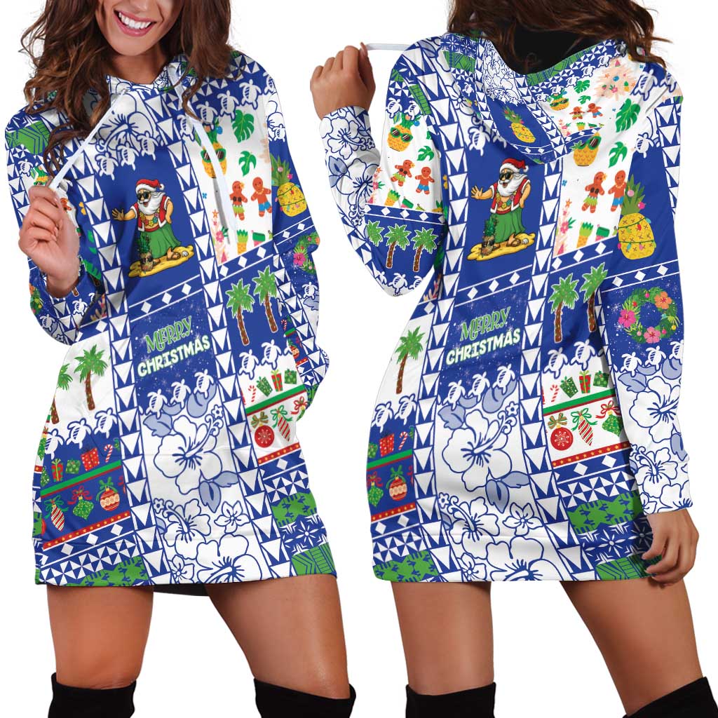 Northern Mariana Islands Christmas Hoodie Dress Festive Beach Vibes - Polynesian Pride