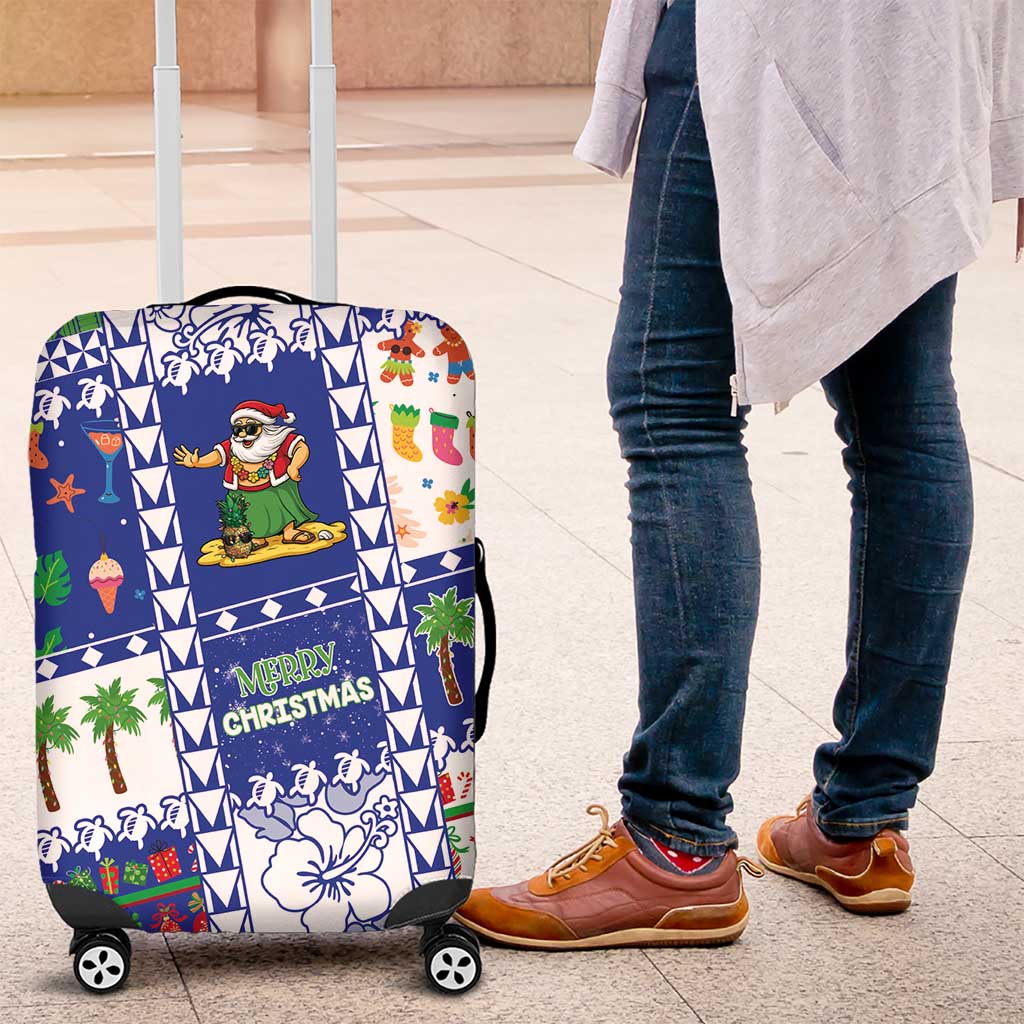 Northern Mariana Islands Christmas Luggage Cover Festive Beach Vibes - Polynesian Pride