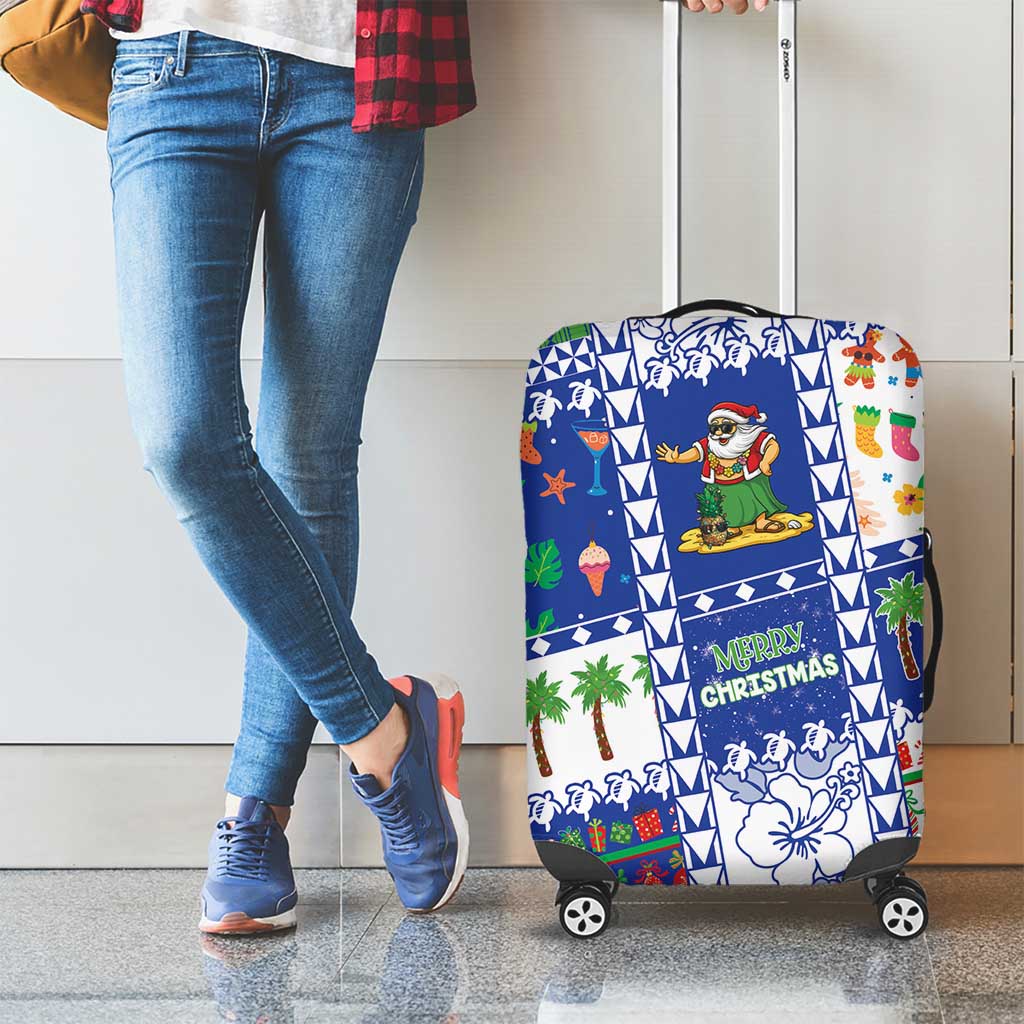 Northern Mariana Islands Christmas Luggage Cover Festive Beach Vibes - Polynesian Pride