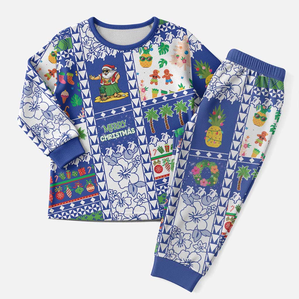 Northern Mariana Islands Christmas Pajama Set Festive Beach Vibes - Polynesian Pride