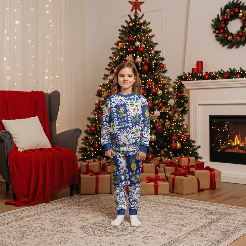 Northern Mariana Islands Christmas Pajama Set Festive Beach Vibes - Polynesian Pride