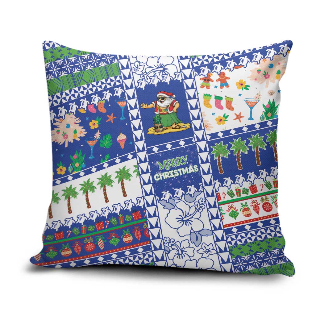 Northern Mariana Islands Christmas Pillow Cover Festive Beach Vibes - Polynesian Pride