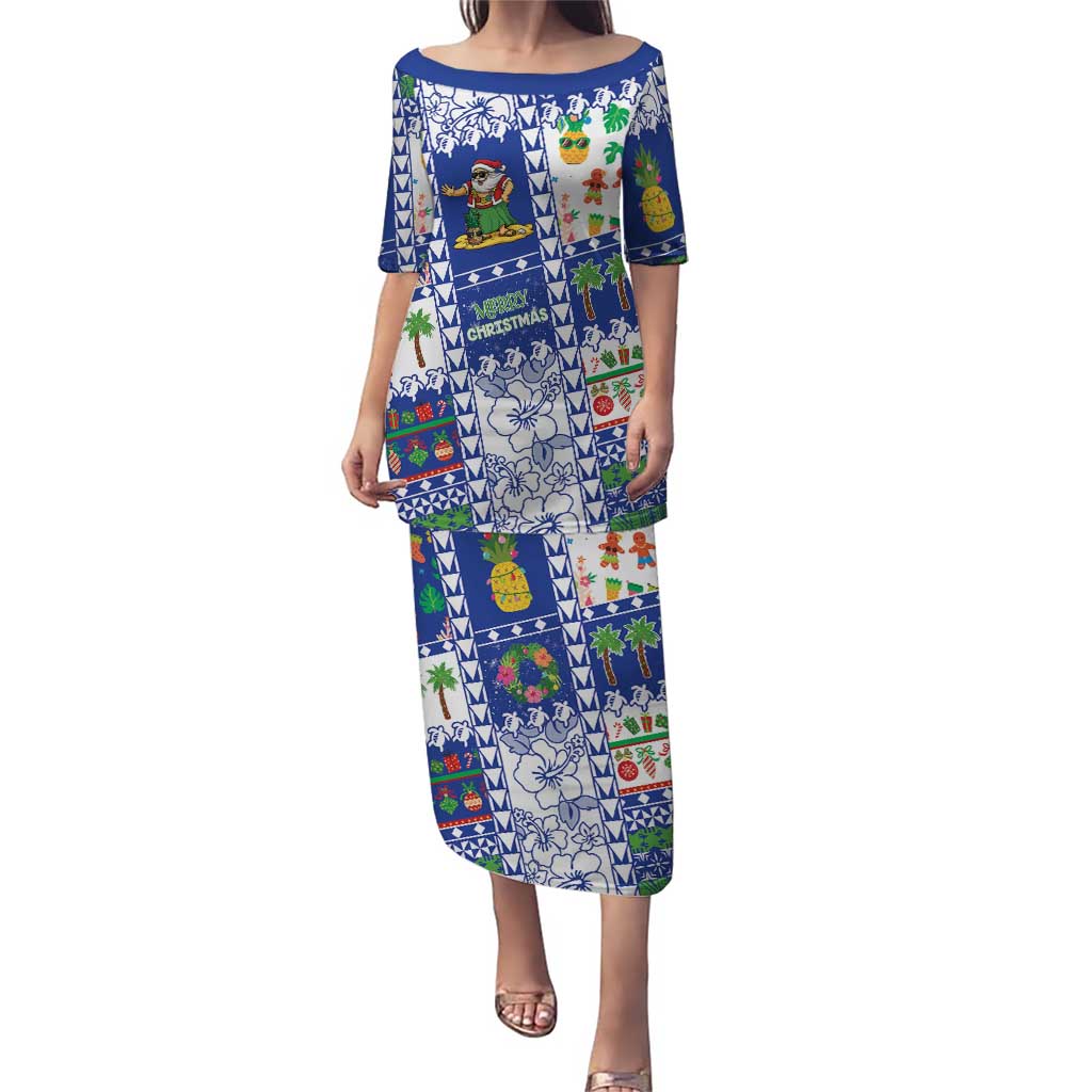 Northern Mariana Islands Christmas Puletasi Festive Beach Vibes - Polynesian Pride