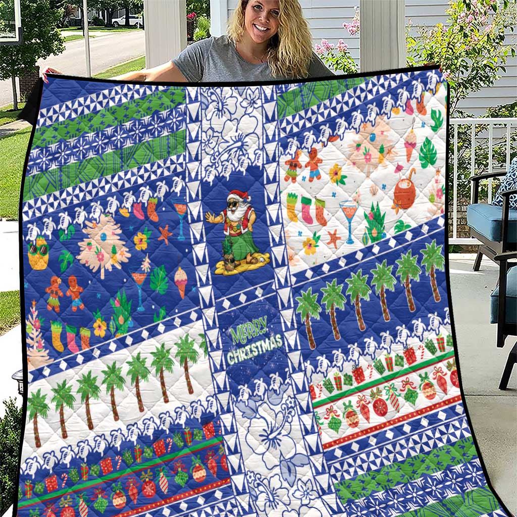 Northern Mariana Islands Christmas Quilt Festive Beach Vibes - Polynesian Pride