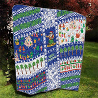 Northern Mariana Islands Christmas Quilt Festive Beach Vibes - Polynesian Pride