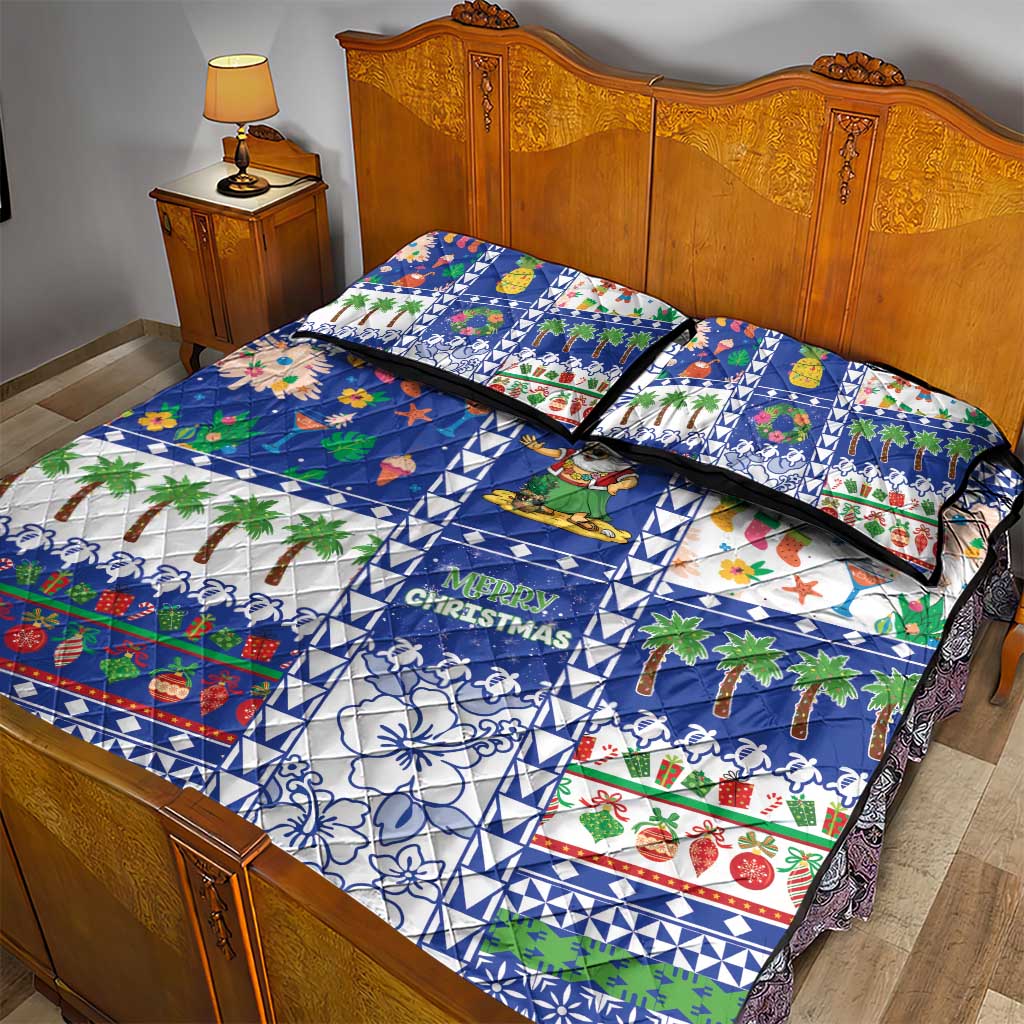 Northern Mariana Islands Christmas Quilt Bed Set Festive Beach Vibes - Polynesian Pride