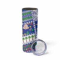 Northern Mariana Islands Christmas Skinny Tumbler Festive Beach Vibes - Polynesian Pride