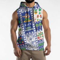 Northern Mariana Islands Christmas Sleeveless Hoodie Festive Beach Vibes - Polynesian Pride