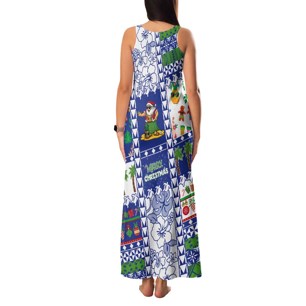 Northern Mariana Islands Christmas Tank Maxi Dress Festive Beach Vibes - Polynesian Pride