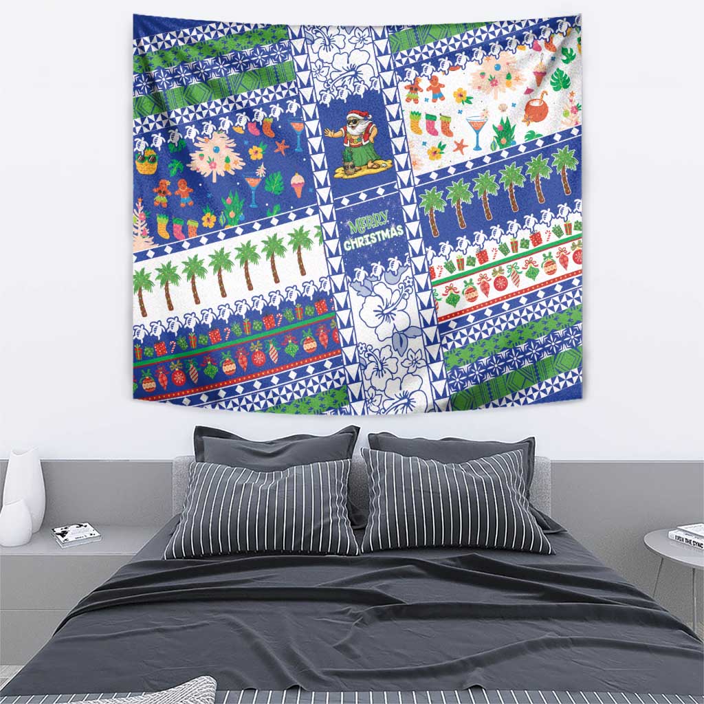 Northern Mariana Islands Christmas Tapestry Festive Beach Vibes - Polynesian Pride