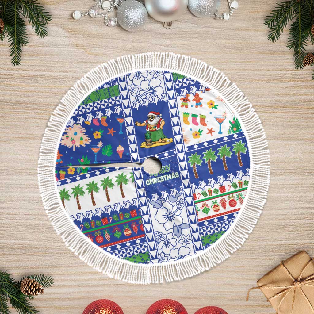 Northern Mariana Islands Christmas Tree Skirt Festive Beach Vibes - Polynesian Pride