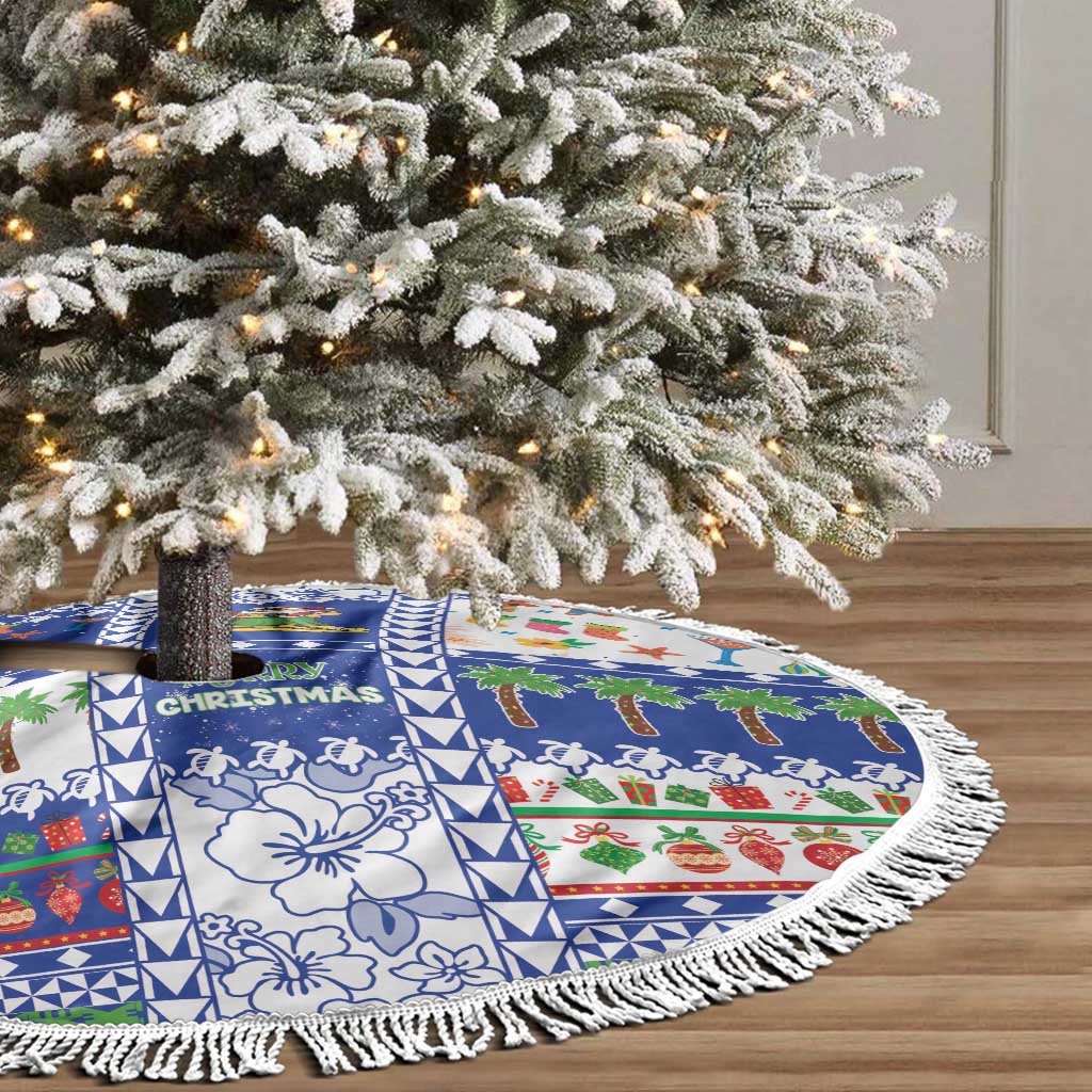 Northern Mariana Islands Christmas Tree Skirt Festive Beach Vibes - Polynesian Pride